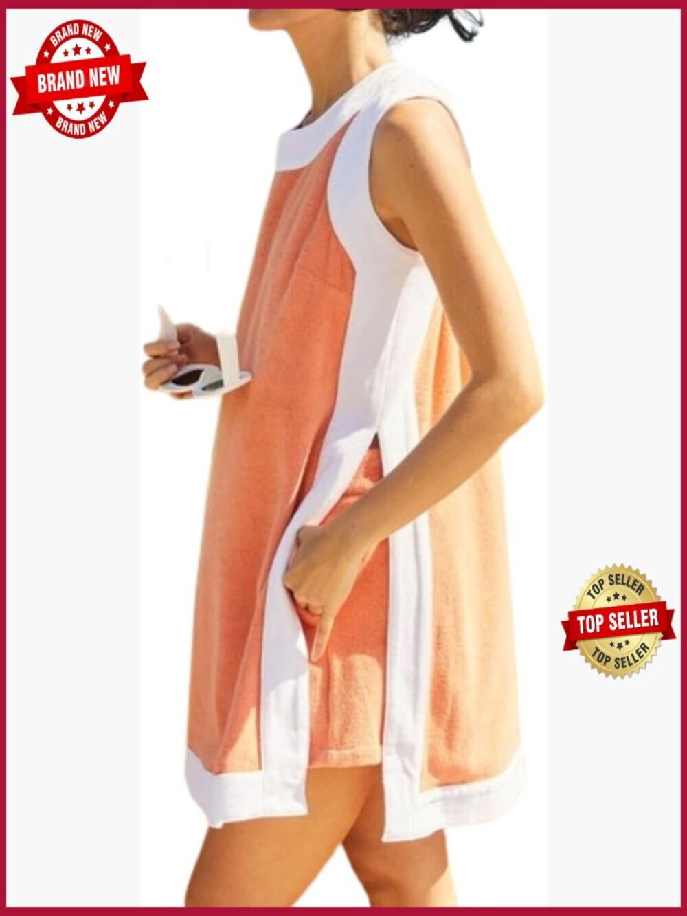 Two Piece Lounge Set Summer Side Slit Mini Dress Casual Shorts Set Boho Color